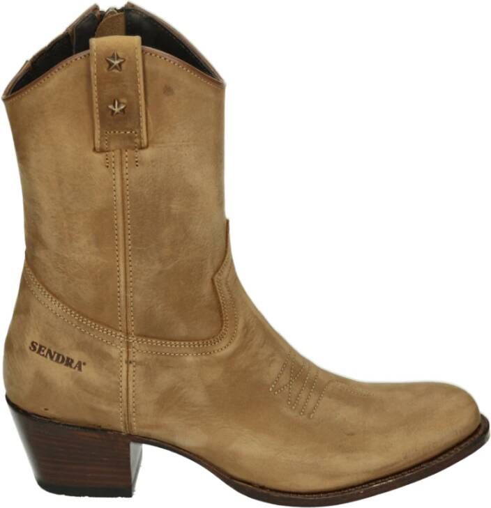 Sendra Western Dameslaars Cognac Nubuck Laars