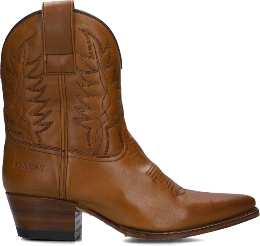 SENDRA Cowboylaarzen Dames 16576 Led Maat: 42 Materiaal: Leer Kleur: Cognac