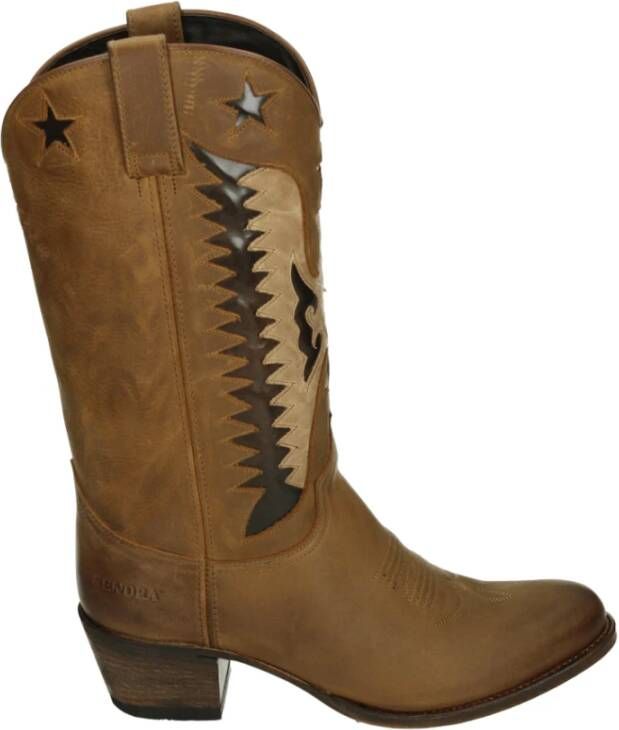 Sendra Westernlaars in cognac leer