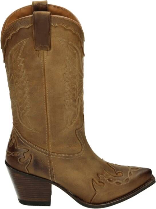 Sendra Westernlaars in cognac nubuck leer