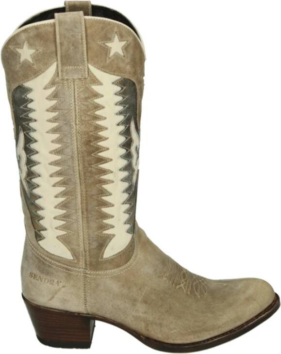 Sendra Westernlaars in Taupe Leer