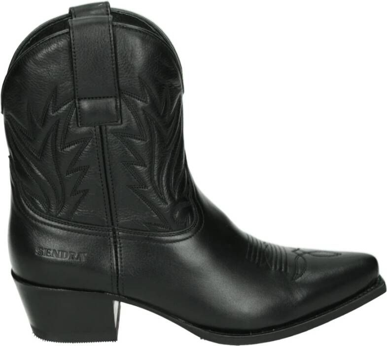 Sendra Westers Stijl Zwarte Leren Laarzen