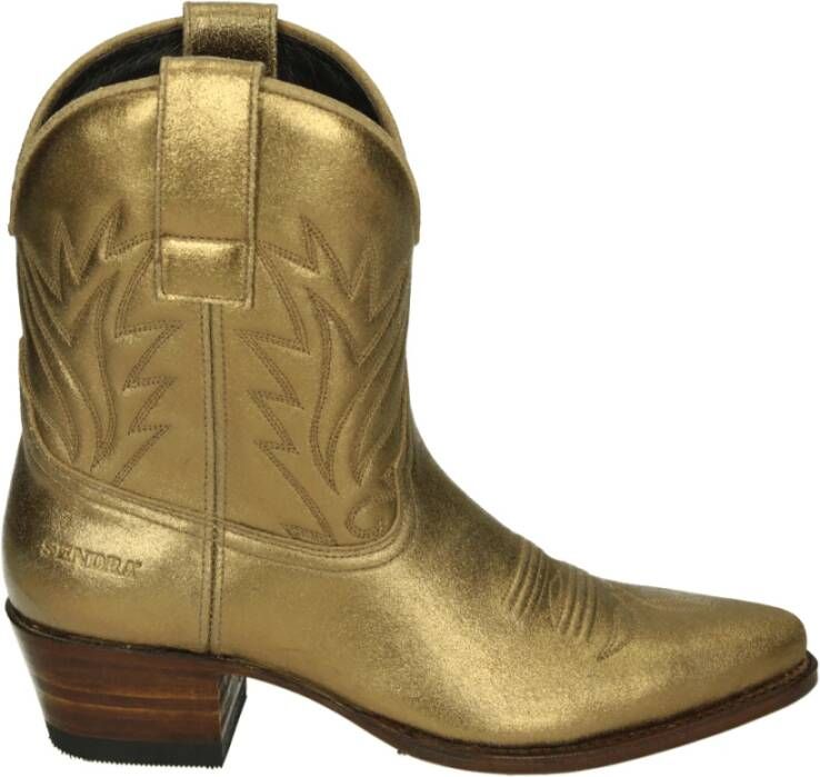 Sendra Westerse Dameslaars in Goud Nubuck
