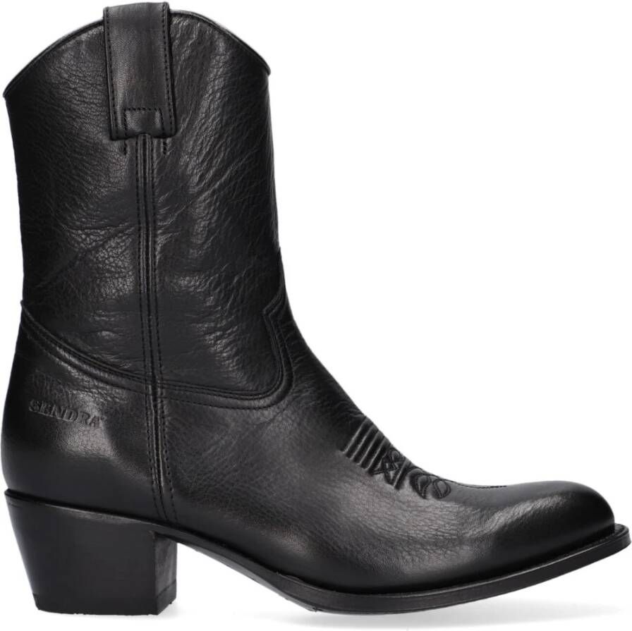 Sendra Zwarte Cowboy Enkelboot