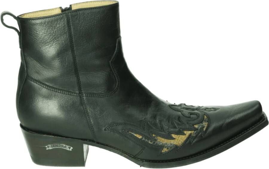 Sendra Zwarte Leren Herenlaarzen
