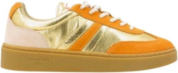 Serafini Leren sneaker met logodetails