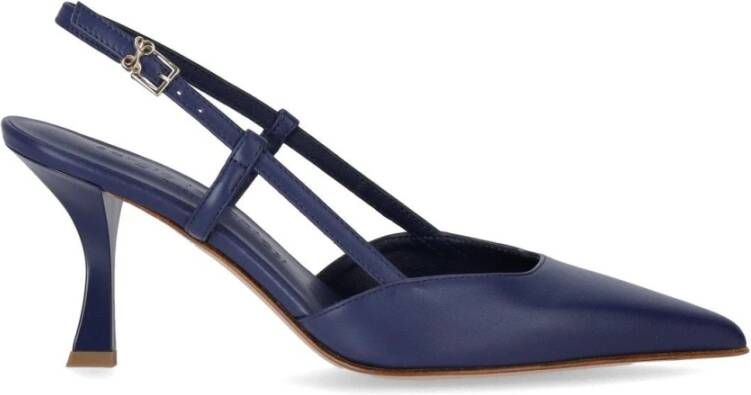 Sergio Levantesi Blauwe leren slingback pump