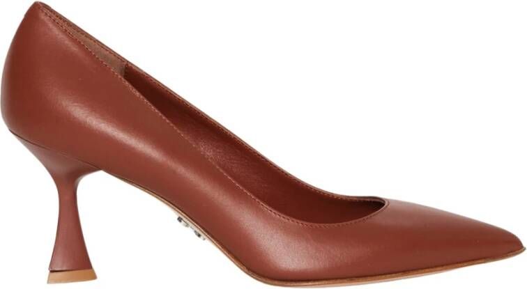 Sergio Levantesi Bruine Leren Pumps 75mm Hak Brown Dames