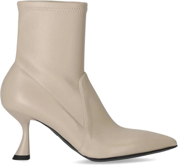 Sergio Levantesi Crème Hak Enkellaars Elastisch Bovenwerk Beige Dames