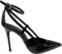 Sergio Levantesi Enkelband Lakleren Stiletto Sandalen Black Dames - Thumbnail 1