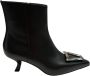 Sergio Levantesi Leren enkellaarzen met zilveren accessoire Black Dames - Thumbnail 1