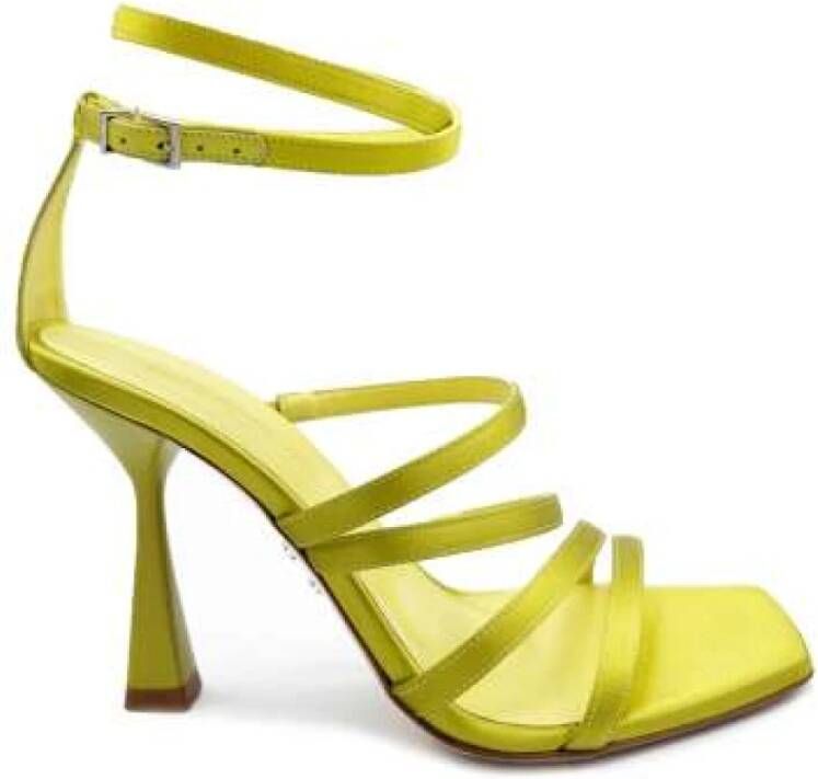 Sergio Levantesi Lime Satin High Heel Sandals Green Dames