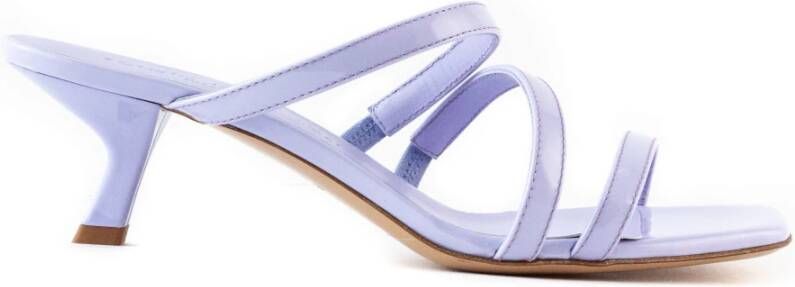 Sergio Levantesi Paarse Patentleren Sandalen met Vierkante Neus Purple Dames
