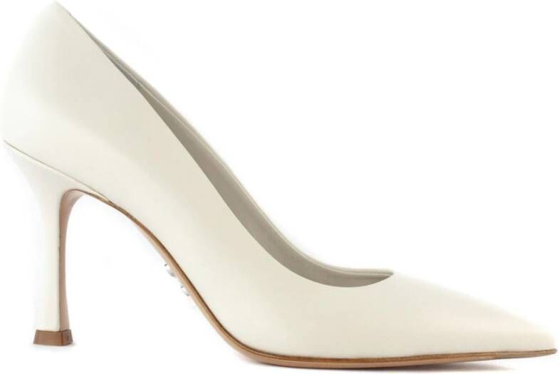 Sergio Levantesi Puntige Witte Leren Donna Pumps White Dames