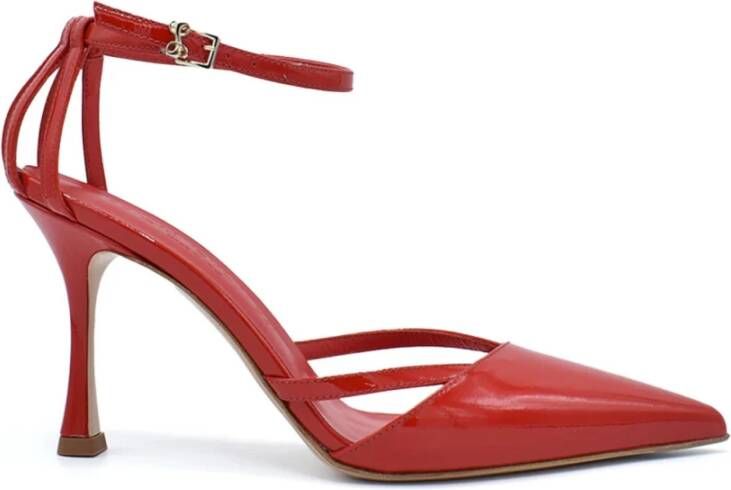 Sergio Levantesi Rode lakleren slingback hakken