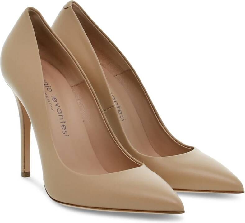 Sergio Levantesi Crèmekleurige Leren Stiletto Pump Beige Dames
