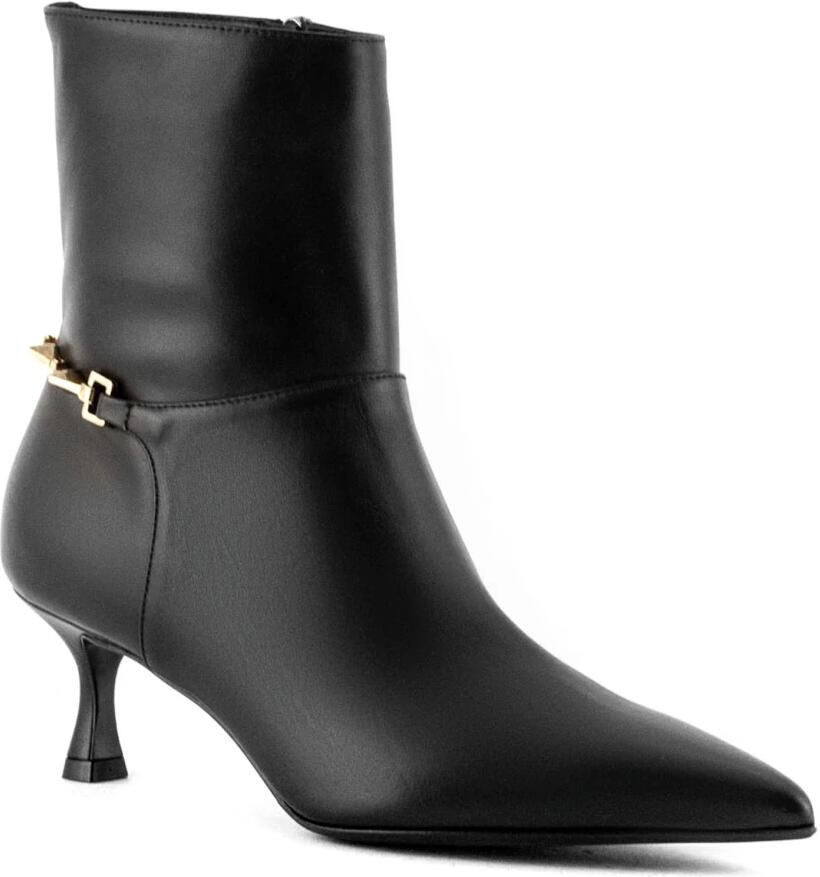 Sergio Levantesi Zwarte Elettra Enkellaarzen met Metalen Detail