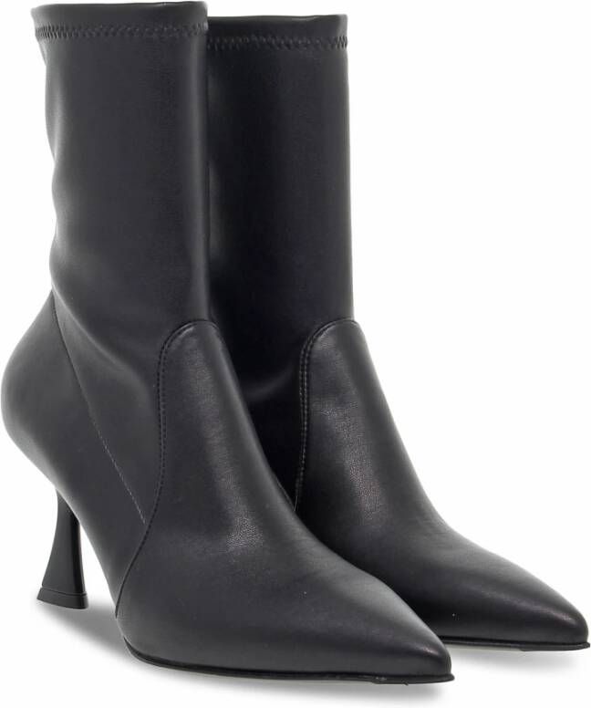 Sergio Levantesi Zwarte leren enkellaars met puntig ontwerp Zwart Dames - Foto 3