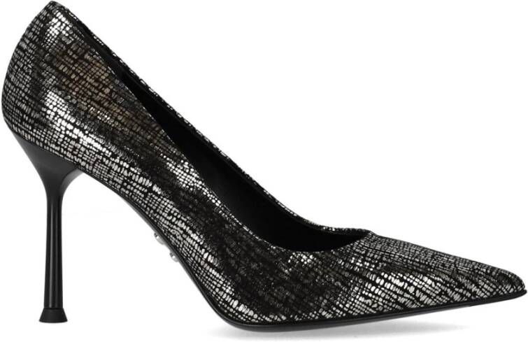 Sergio Levantesi Hoge hakken Musa Black Silver Pump in zwart