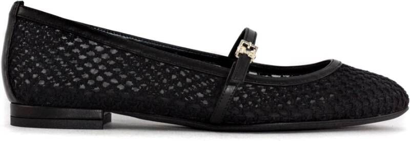 Sergio Levantesi Zwarte ballerina flats met juweelgesp