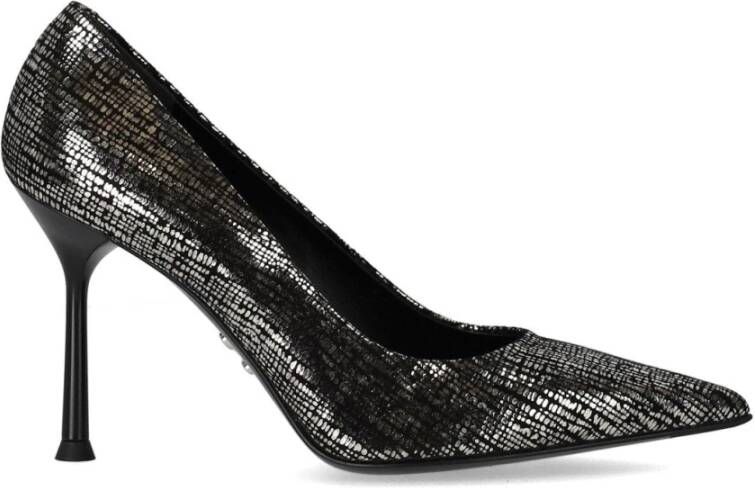 Sergio Levantesi Hoge hakken Musa Black Silver Pump in zwart