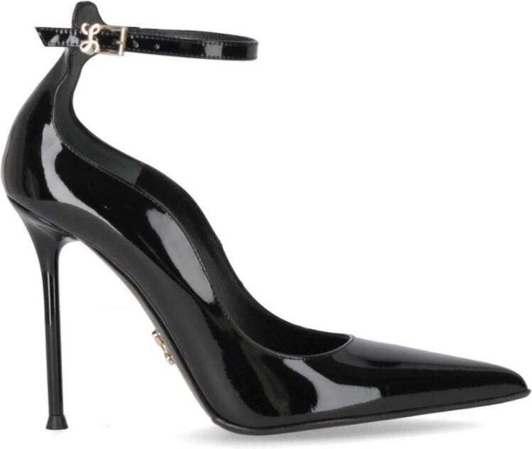 Sergio Levantesi Zwarte Lakleren Pumps met Puntige Neus - Foto 2