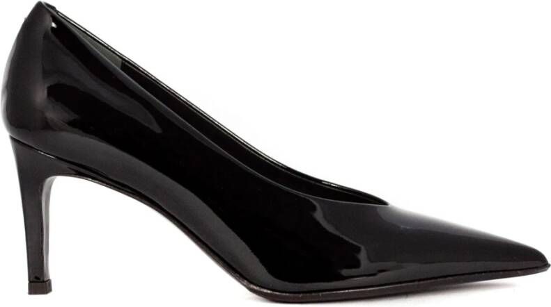 Sergio Levantesi Zwarte Lakleren Pumps met Puntige Neus