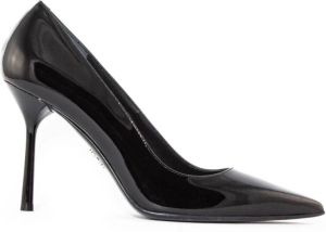 Sergio Levantesi Zwarte lakleren pumps met puntige neus Zwart Dames
