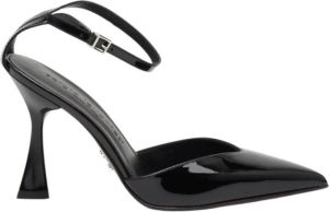 Sergio Levantesi Zwarte Lakleren Slingback Hakken Zwart Dames