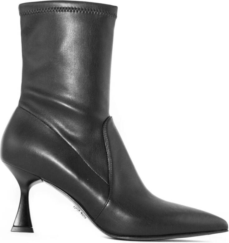 Sergio Levantesi Zwarte leren enkellaars met puntig ontwerp Zwart Dames - Foto 4