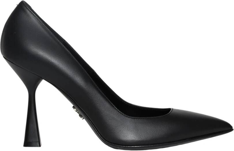 Sergio Levantesi Zwarte Leren Kira Pumps 7 cm Hak Zwart Dames