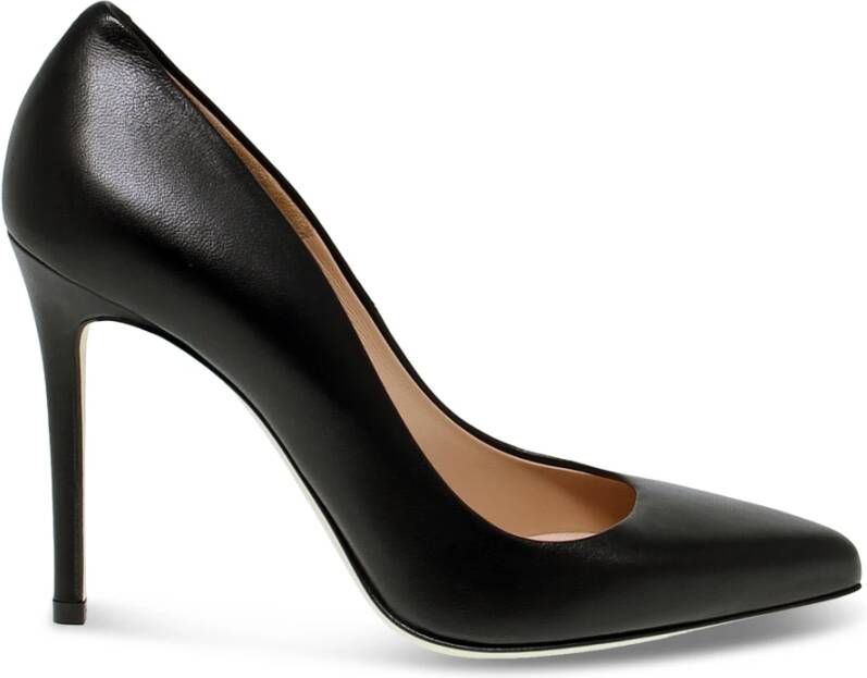 Zwarte leren top pumps