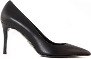 Sergio Levantesi Zwarte leren pumps met puntige neus en 100mm hak Zwart Dames