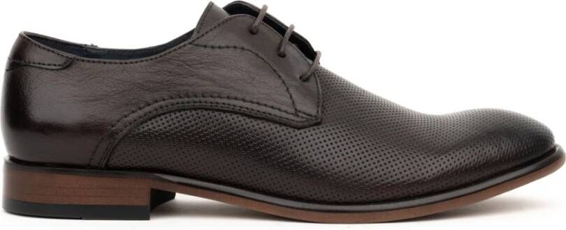 Sergio Moretti Bruin Leren Formele Platte Schoenen