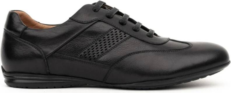 Sergio Moretti Casual Zwarte Leren Sneakers