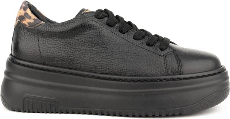 Sergio Moretti Casual Zwarte Leren Sneakers