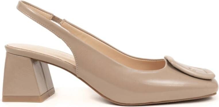 Sergio Moretti Klassieke Beige Mid Heel Pumps