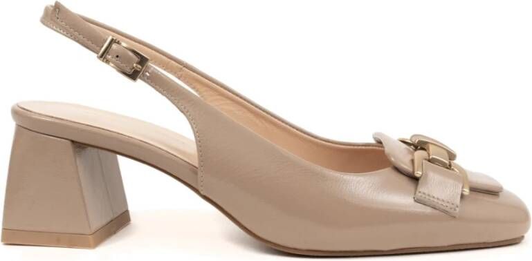 Sergio Moretti Klassieke Beige Mid Heel Pumps