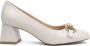 Sergio Moretti Klassieke Witte Mid Heel Pumps - Thumbnail 1
