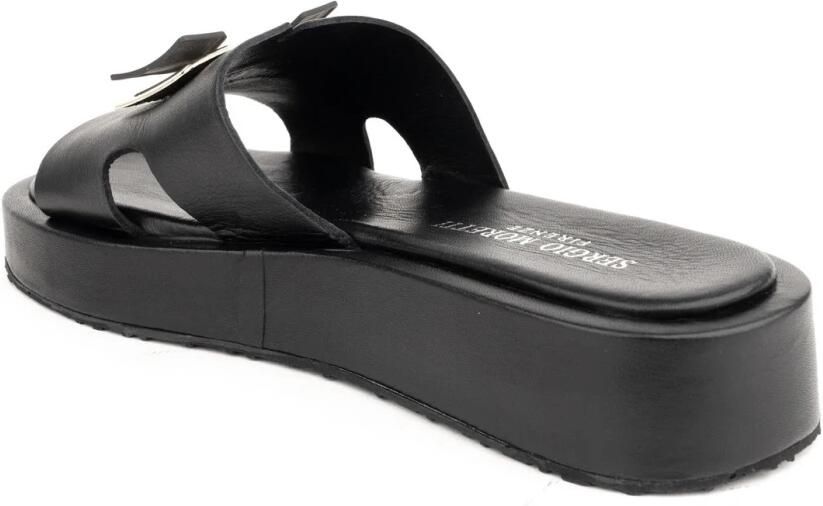 Sergio Moretti zwarte casual open slippers