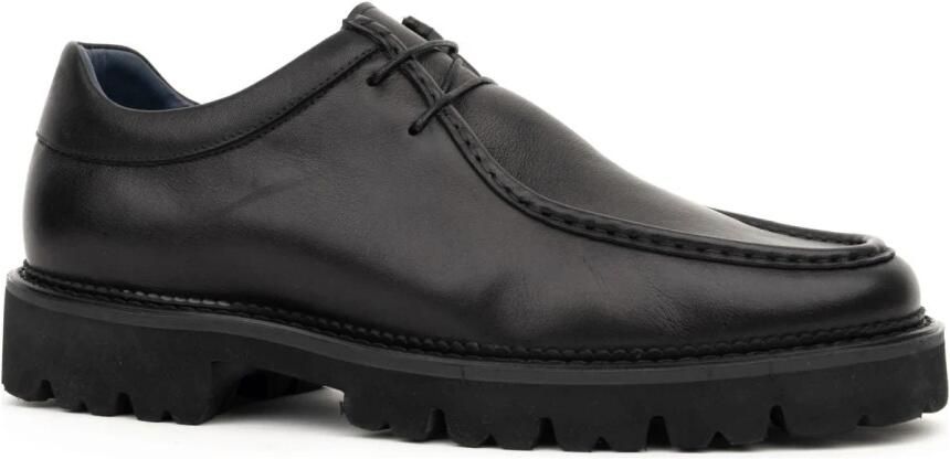 Sergio Moretti Zwarte Leren Formele Schoenen
