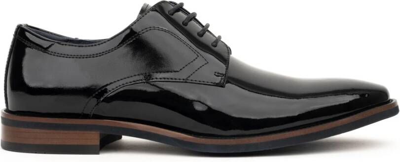 Sergio Moretti Zwarte Leren Formele Platte Schoenen