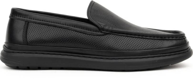 Sergio Moretti Zwarte leren loafers casual platte