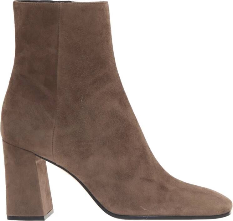 Sergio Rossi Beige Enkellaarzen met Zijrits Beige Dames