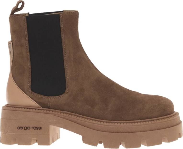 Sergio Rossi Beige Suede Beatles Schoenen Beige Dames