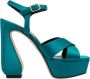 Sergio Rossi Blauwe Hoge Hak Gespsandalen Blauw Dames - Thumbnail 1