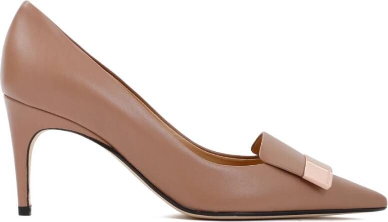 Sergio Rossi Bright Skin Leren Pumps Beige Dames