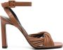 Sergio Rossi Bruine Leren Hoge Hak Sandalen Brown Dames - Thumbnail 1