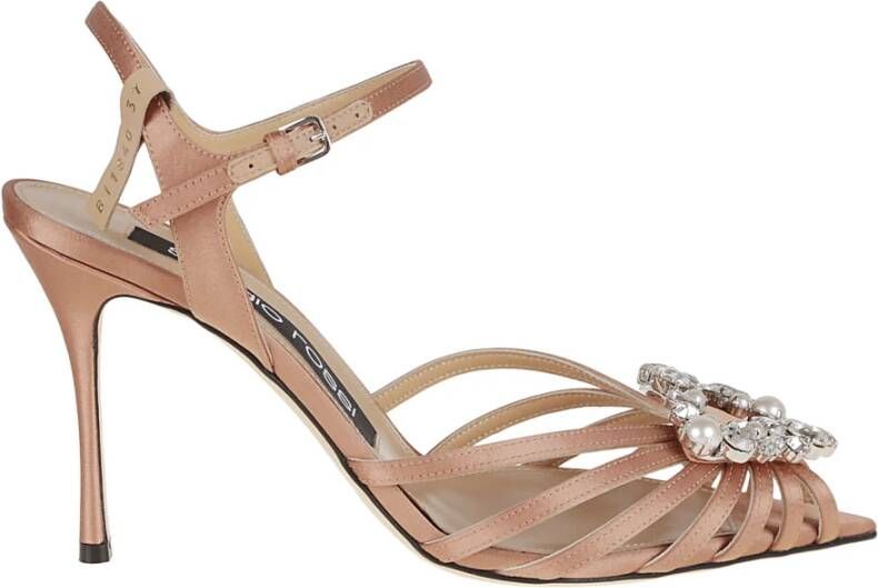 Sergio Rossi Bruine Sunburst Sandalen Elegante Hakken