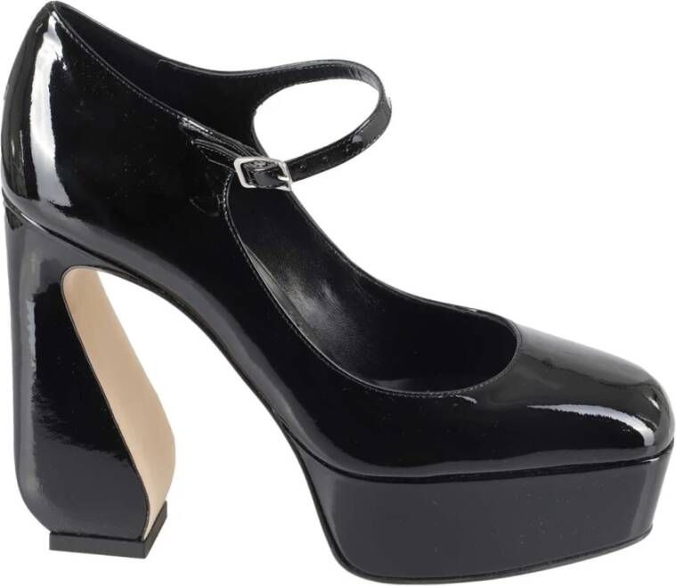 Sergio Rossi Elegant Patent Leather Heels Black Dames
